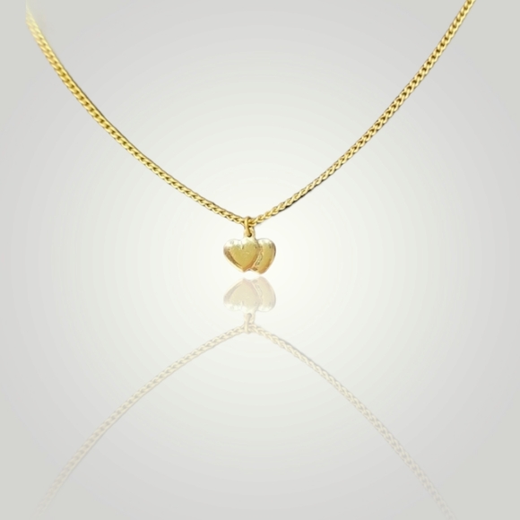 Jewelry - 3 for $15-Dainty GoldtoneDouble Hearted Necklace